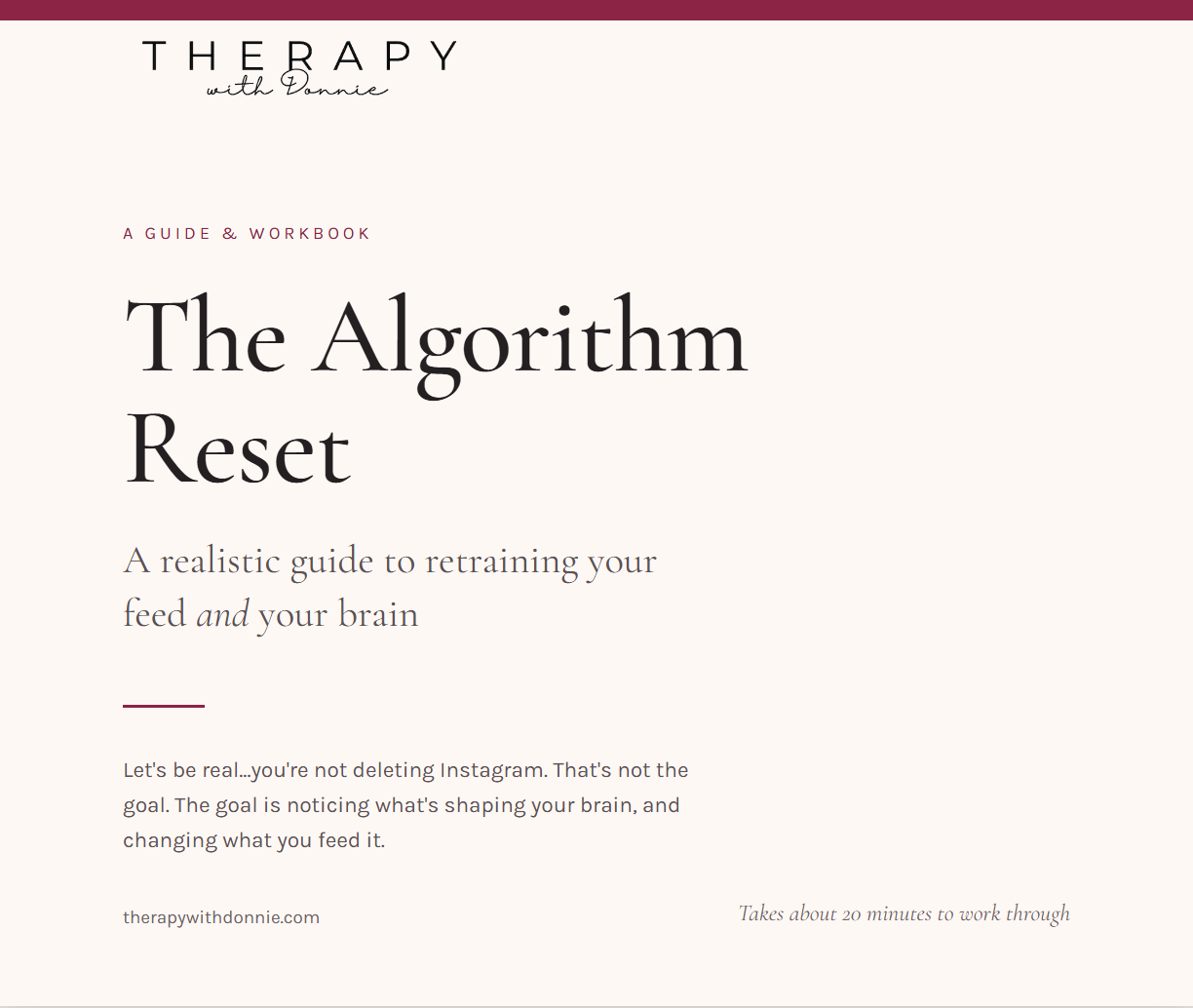 The Algorithm Reset workbook cover
